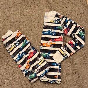 Hanna Andersson Kids Pajama Set - Black, White, and Multicolor Race Car Design